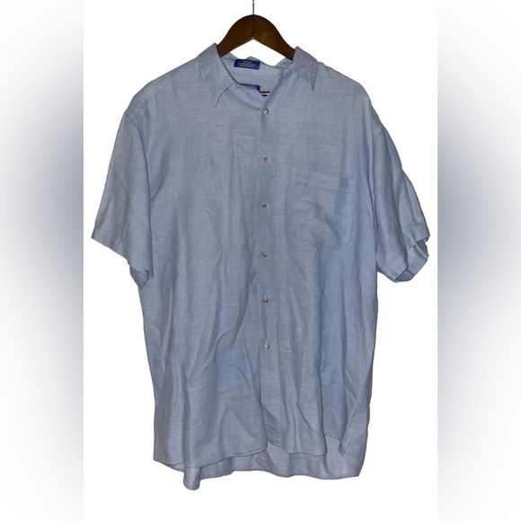 Pendleton Shoreline Collared Men L Linen Cotton  Shirt Button‎ Up Casual Dadcore - Picture 1 of 7